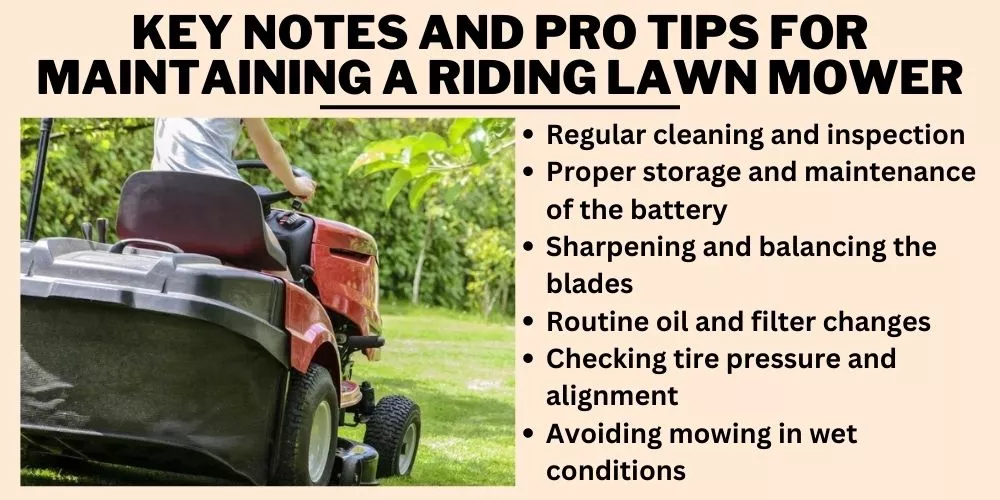 Key Notes and Pro Tips for Maintaining a Riding Lawn Mower